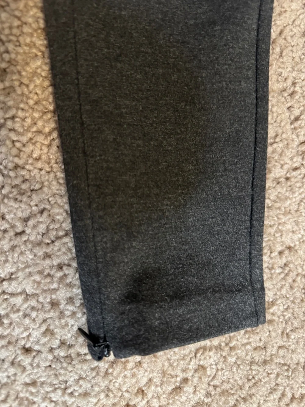 Zara Trafaluc Dark Gray Stretch Ponte Pants with Silver Button - Picture 3 of 4